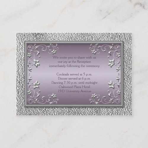 Plum and Pewter Reception Card