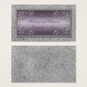 Plum and Pewter Wedding Favor Tags (Front & Back)