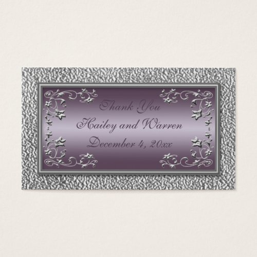 Plum and Pewter Wedding Favor Tags