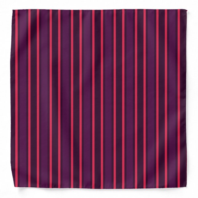 Plum and red candy stripes bandana (Front)