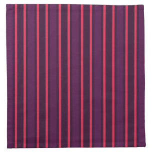 Plum and red candy stripes cloth napkin