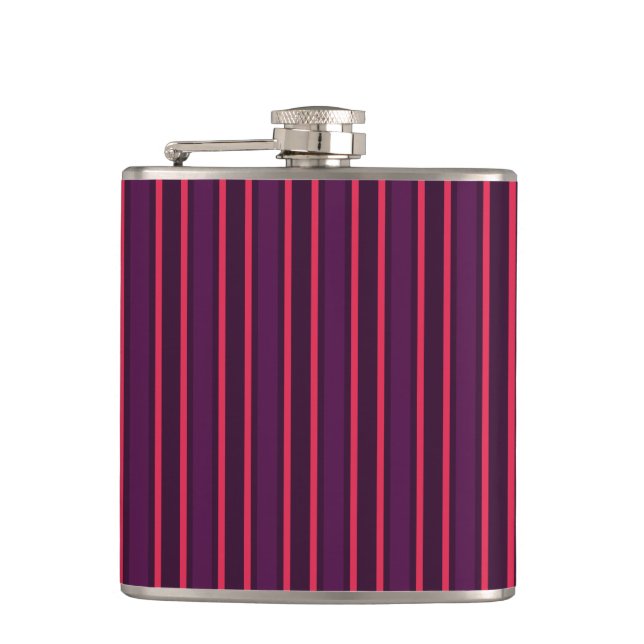 Plum and red candy stripes flask (Front)