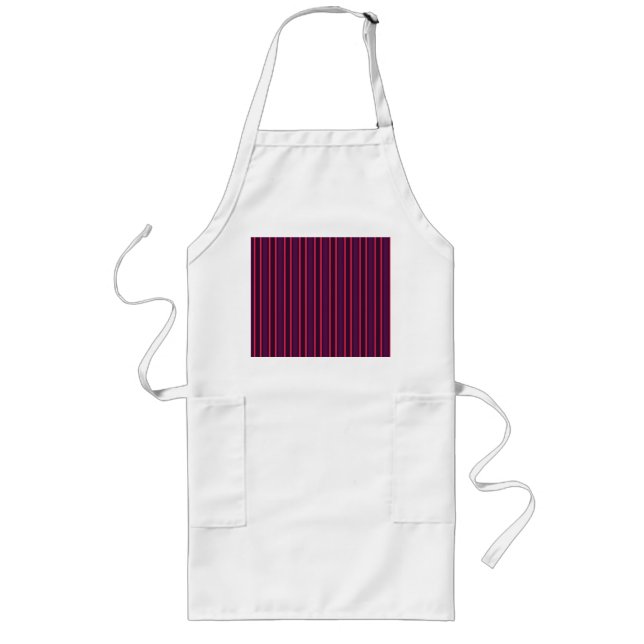 Plum and red candy stripes long apron (Front)