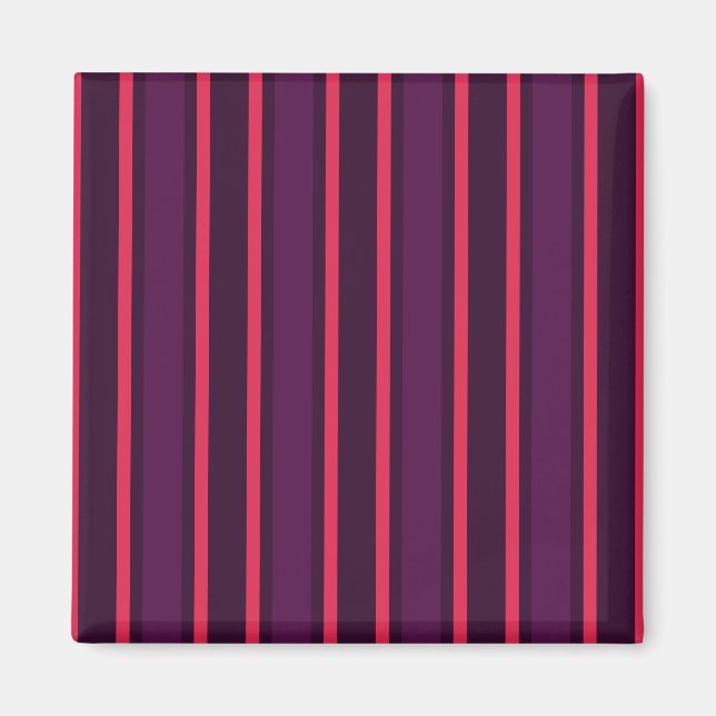 Plum and red candy stripes magnet (Front)
