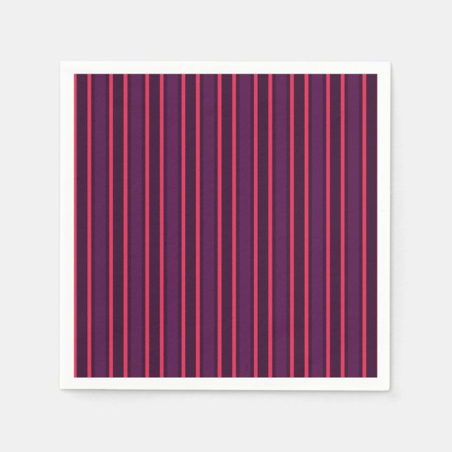 Plum and red candy stripes napkins (Front)