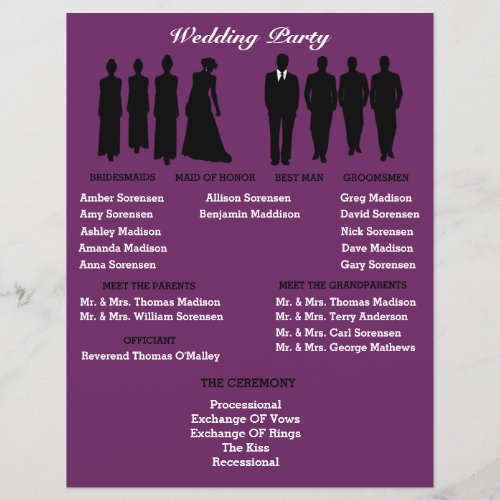Plum And Silver Heart Polka Dot Ceremony Flyer