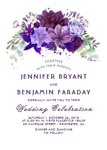 Plum Wedding Invitations Zazzle Plum And Violet Fl Purple Elegant Wedding Invitation