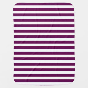 Plum and white candy stripes baby blanket