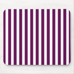 Plum and white candy stripes mouse pad