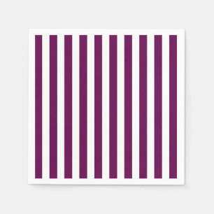 Plum and white candy stripes napkins