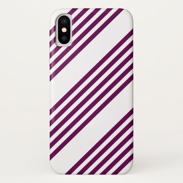 Plum and white five stripe pattern Case-Mate iPhone case (Back)
