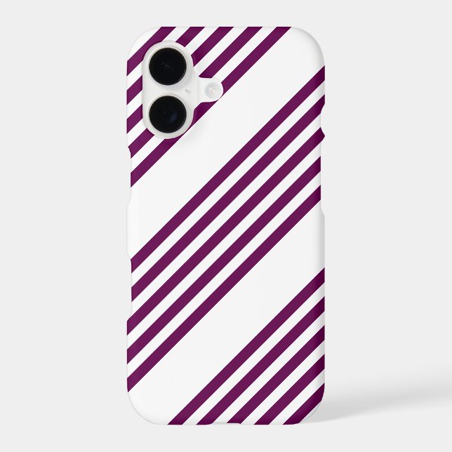 Plum and white five stripe pattern Case-Mate iPhone case (Back)