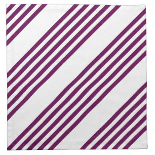 Plum and white five stripe pattern cloth napkin