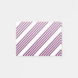 Plum and white five stripe pattern post-it notes