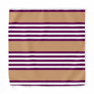 Plum and white five stripes pattern with tan bandana