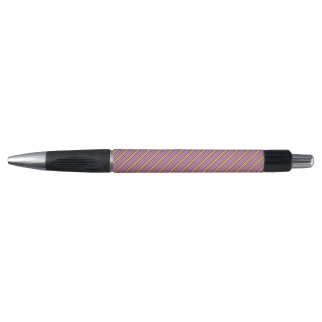 Plum and white five stripes pattern with tan pen (Front)