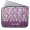 Plum and White Grunge Damask Pattern with Name