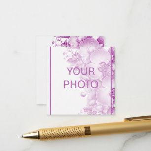 Plum and White Orchids Wedding Enclosure Card