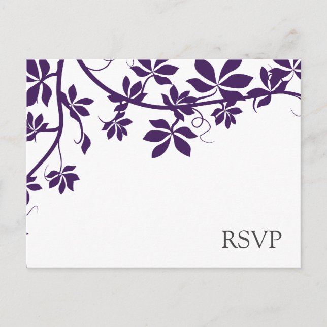Plum And White RSVP Response Cards (Front)