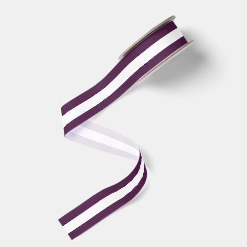 Plum And White Striped Festive Holiday Grosgrain Ribbon