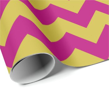 Plum And Yellow Chevrons Wrapping Paper by ComicDaisy at Zazzle