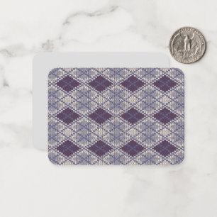 PLUM ARGYLE KNIT 3.5x2.5 Flat Card / Horizontal