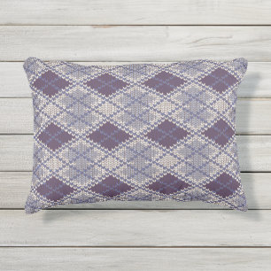 PLUM ARGYLE KNIT Outdoor Pillow