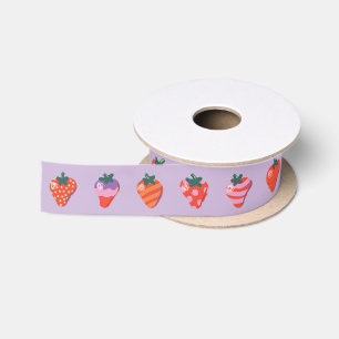 Plum Art Strawberry 1.5" Satin Ribbon