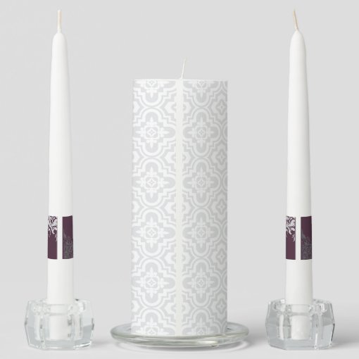 Plum Baroque Chandelier Wedding Unity Candle Set Zazzle