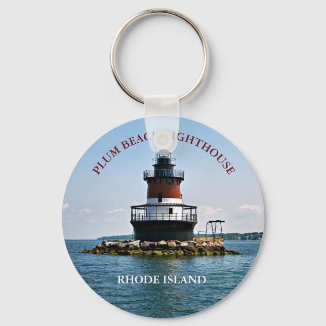 Plum Beach Lighthouse, Rhode Island Keychain (Front)