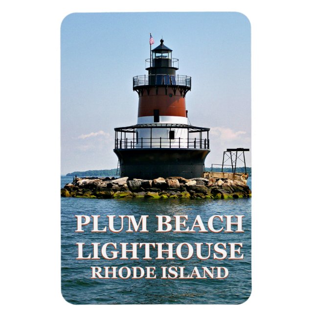 Plum Beach Lighthouse, Rhode Island Photo Magnet (Vertical)