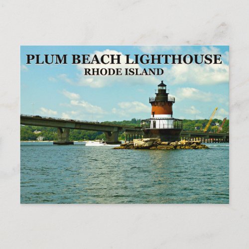 Plum Beach Lighthouse Rhode Island Postcard
