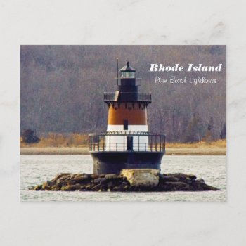 Plum Beach Lighthouse Rhode Island Postcard by RenderlyYours at Zazzle