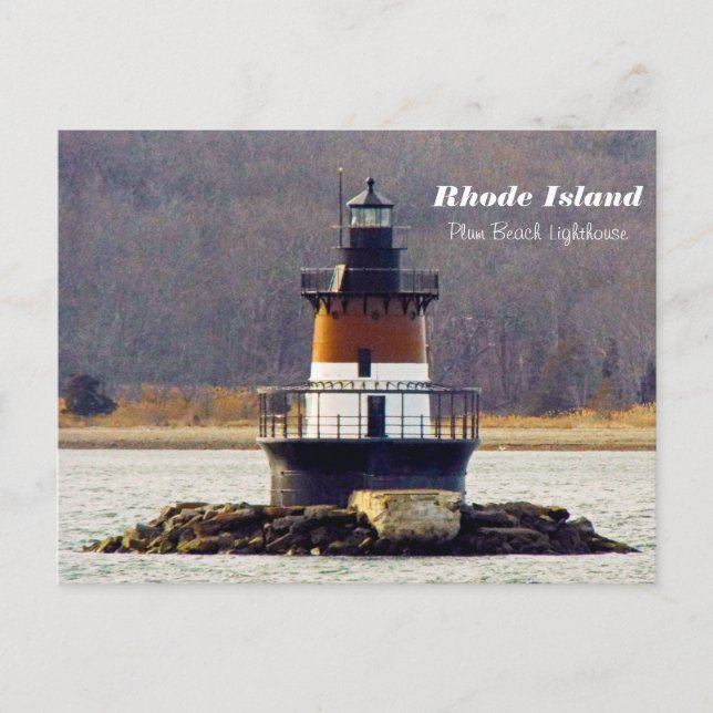 Plum Beach Lighthouse Rhode Island postcard (Front)