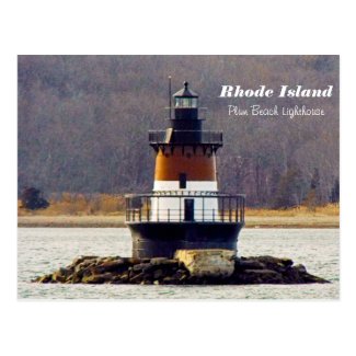 Plum Beach Lighthouse Rhode Island postcard