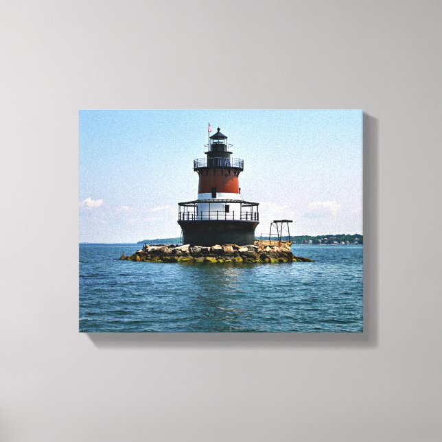 Plum Beach Lighthouse, Rhode Island Wrapped Canvas Print (Front)