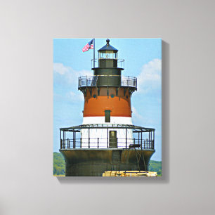 Plum Beach Lighthouse, Rhode Island Wrapped Canvas Print