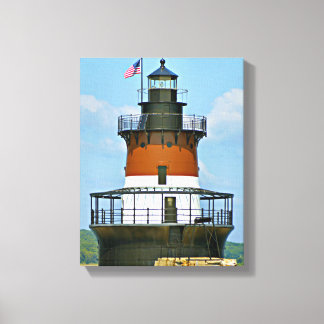 Plum Beach Lighthouse, Rhode Island Wrapped Canvas Print
