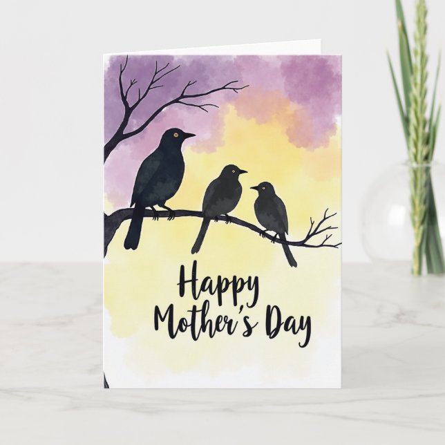 Plum Bird Mothers Day Card (Front)