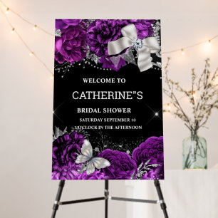 Plum black glitter bow diamond butterfly chic foam board