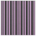 [ Thumbnail: Plum & Black Lines Pattern Fabric ]