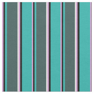 Plum, Black, Sea Green, Dark Slate Gray & White Fabric