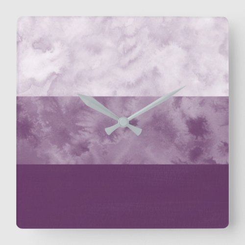 Plum Block Stripes Square Wall Clock