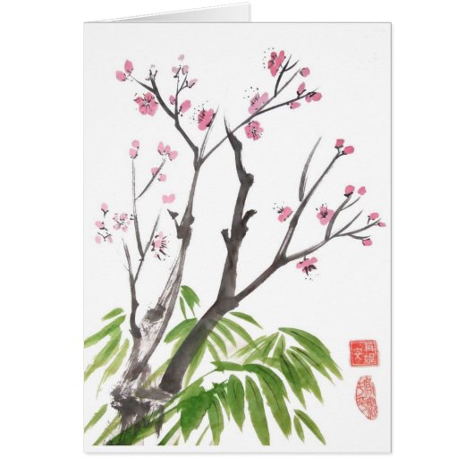 Plum Blossom and Bamboo Card (Front)