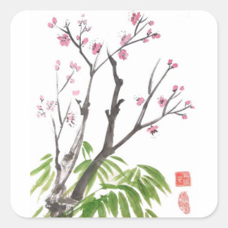 Plum Blossom and Bamboo Stickers