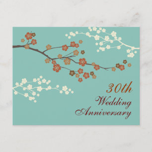 Plum Blossom Anniversary Party Invitation T-Blue