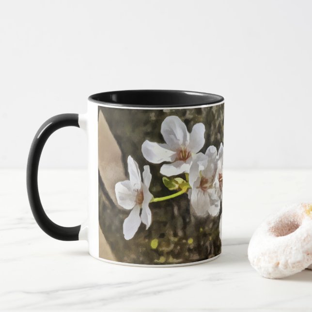 Plum Blossom Art Mug (With Donut)