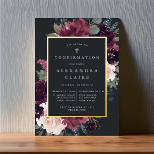 Plum Blossom Confirmation Foil Invitation