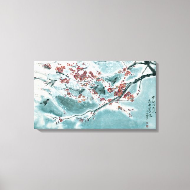 Plum Blossom in Snow Canvas Print (Front)