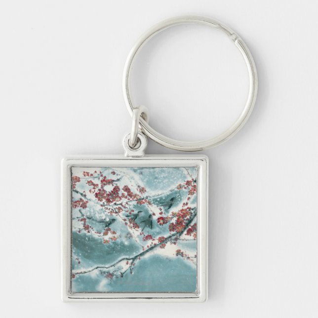 Plum Blossom in Snow Keychain (Front)